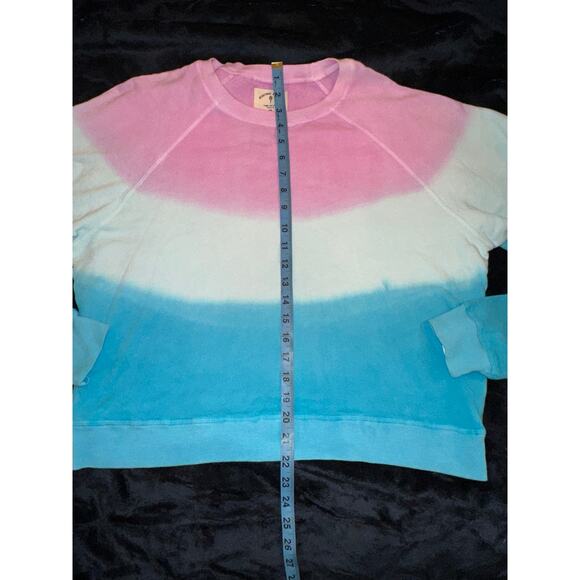 ELECTRIC & ROSE VENICE OVERSIZED CROP STRIPED TIE DYE SWEATSHIRT JUMPER XS - Picture 2 of 7